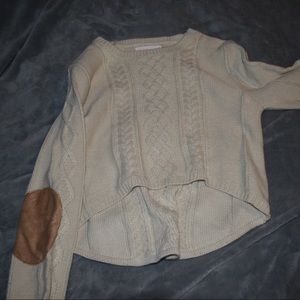 Cropped Cable Knit Sweater